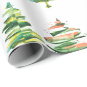 Weihnachtsbaum Wasserfarbe Abstrakte Kunst Geschenkpapier (Rolleneckpunkt)