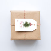 Weihnachtsbaum Wasserfarbe Frohe Weihnachten Geschenkanhänger