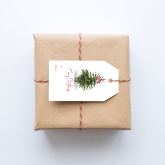 Weihnachtsbaum Wasserfarbe Frohe Weihnachten Geschenkanhänger