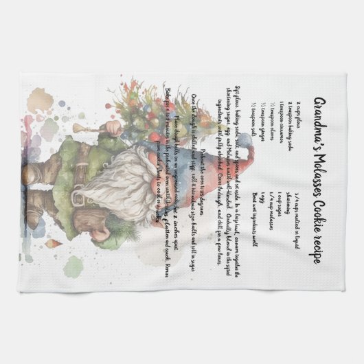 Weihnachtsbaum Wasserfarbe Genome Rezept Tee Geschirrtuch (Horizontal)