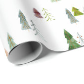 Weihnachtsbaum Wasserfarbe Geschenkpapier (Rolleneckpunkt)