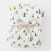 Weihnachtsbaum Wasserfarbe Geschenkpapier Set (Beispiel)