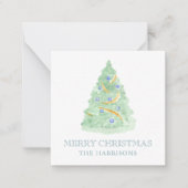 Weihnachtsbaum Wasserfarbe Grandmillennial Mitteilungskarte (Vorderseite)