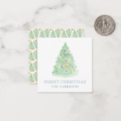 Weihnachtsbaum Wasserfarbe Grandmillennial Mitteilungskarte (Vorderseite/Rückseite Beispiel)