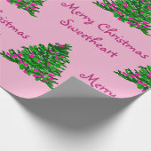 Weihnachtsbaum Wasserfarbe Illustration Costomize Geschenkpapier (Ecke)