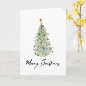 Weihnachtsbaum Wasserfarbe Karte (Gelbe Blume)