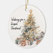 Weihnachtsbaum Wasserfarbe Keramik Ornament (Links)