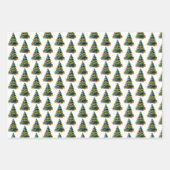 Weihnachtsbaum Wasserfarbe Merry Jolly Geschenkpapier Set (Vorderseite 3)