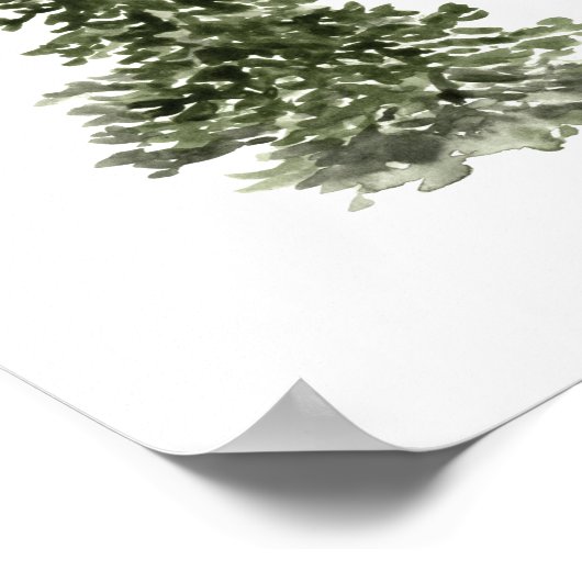 Weihnachtsbaum Wasserfarbe Poster (Ecke)