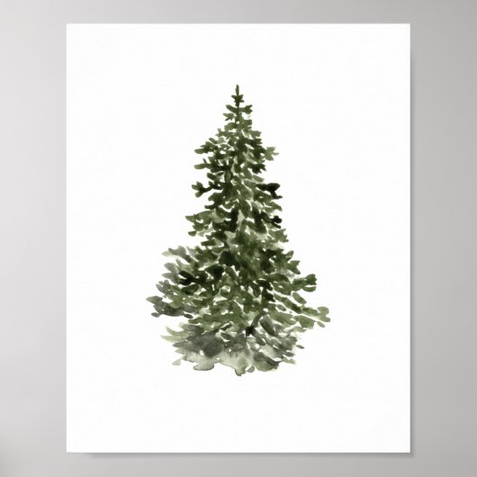 Weihnachtsbaum Wasserfarbe Poster (Vorne)