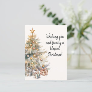 Weihnachtsbaum Wasserfarbe Postkarte