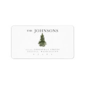 Weihnachtsbaum Wasserfarbe Rücksendeadresse Adressaufkleber (Vorne)