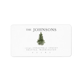 Weihnachtsbaum Wasserfarbe Rücksendeadresse Adressaufkleber