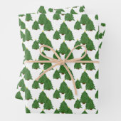 Weihnachtsbaum Wasserfarbe Urlaub Geschenkpapier Set (Beispiel)