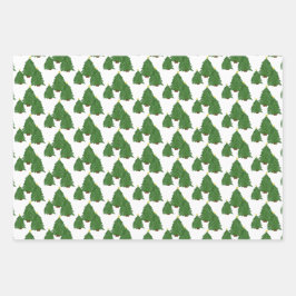 Weihnachtsbaum Wasserfarbe Urlaub Geschenkpapier Set