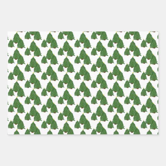 Weihnachtsbaum Wasserfarbe Urlaub Geschenkpapier Set (Vorderseite)