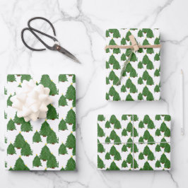 Weihnachtsbaum Wasserfarbe Urlaub Geschenkpapier Set
