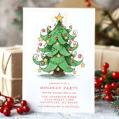 Weihnachtsbaum Wasserfarbe Whimsical Holiday Party Einladung