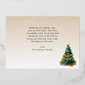 Weihnachtsbaum Wasserfarben Kunstmuseum Foto Foil Folieneinladung (Rückseite)