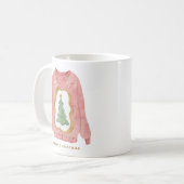 Weihnachtsbaum Wasserfarben Ugly Sweater Holiday Kaffeetasse (Vorderseite Links)