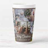 Weihnachtsbaum Wasserfarbenfamilie 6 FotoCollage Milchtasse (Vorderseite)