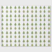 Weihnachtsbaum Wasserfarbenurlaub Feierliche Grün Geschenkpapier (Flach)