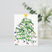 Weihnachtsbaum Wasserfarbenurlaub Feiertagspostkarte (Stehend Vorderseite)