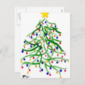 Weihnachtsbaum Wasserfarbenurlaub Feiertagspostkarte (Vorne/Hinten)