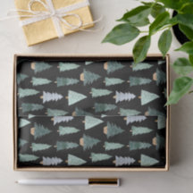 Weihnachtsbaum-Wasserfarbmuster-Seidenpapier