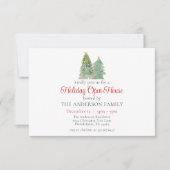 Weihnachtsbaum Watercolor Holiday Open House Einladung (Vorderseite)