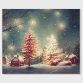 Weihnachtsbaum Watercolor Wrapping Paper Geschenkpapier (Flach)