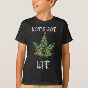 Weihnachtsbaum Weed Leaf Pot Thc Geschenk T-Shirt