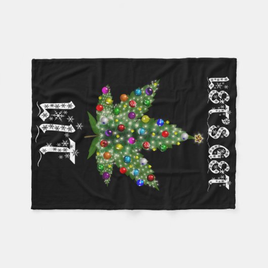 Weihnachtsbaum Weed Leaf Pot Thc Geschenk T-Shirt Fleecedecke (Vorderseite (Horizontal))