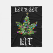 Weihnachtsbaum Weed Leaf Pot Thc Geschenk T-Shirt Fleecedecke (Vorderseite)