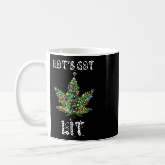 Weihnachtsbaum Weed Leaf Pot Thc Geschenk T-Shirt Kaffeetasse (Links)
