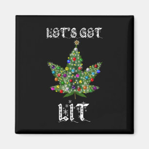 Weihnachtsbaum Weed Leaf Pot Thc Geschenk T-Shirt Magnet