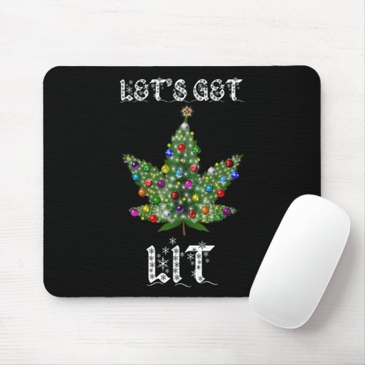 Weihnachtsbaum Weed Leaf Pot Thc Geschenk T-Shirt Mousepad (Mit Mouse)