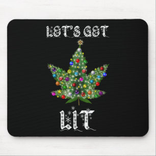 Weihnachtsbaum Weed Leaf Pot Thc Geschenk T-Shirt Mousepad