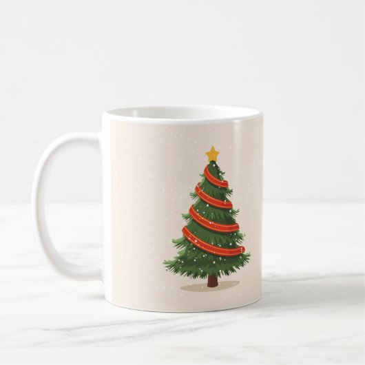Weihnachtsbaum, Weihnachten, Minimalist Kaffeetasse (Links)