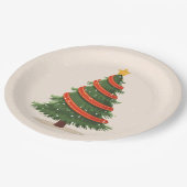 Weihnachtsbaum, Weihnachten, Minimalist Pappteller (Schrägansicht)