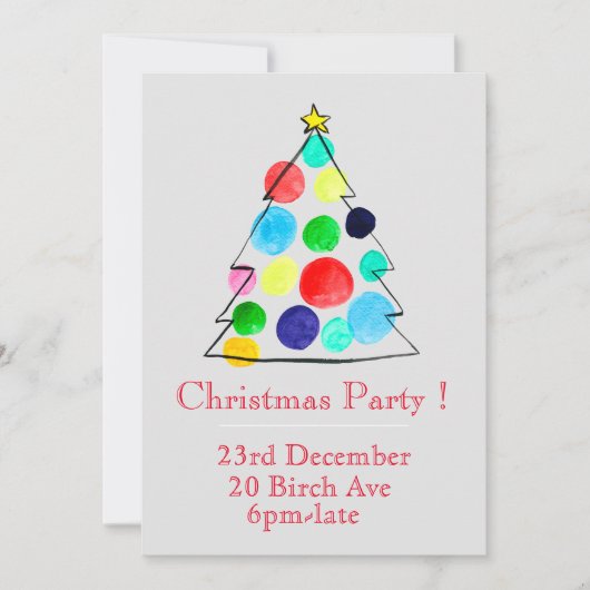 Weihnachtsbaum Weihnachten Party Einladung (Vorderseite)