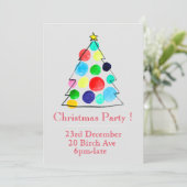 Weihnachtsbaum Weihnachten Party Einladung (Stehend Vorderseite)