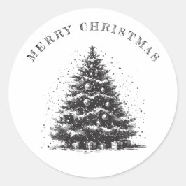 Weihnachtsbaum Weihnachten Runder Aufkleber