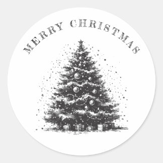 Weihnachtsbaum Weihnachten Runder Aufkleber