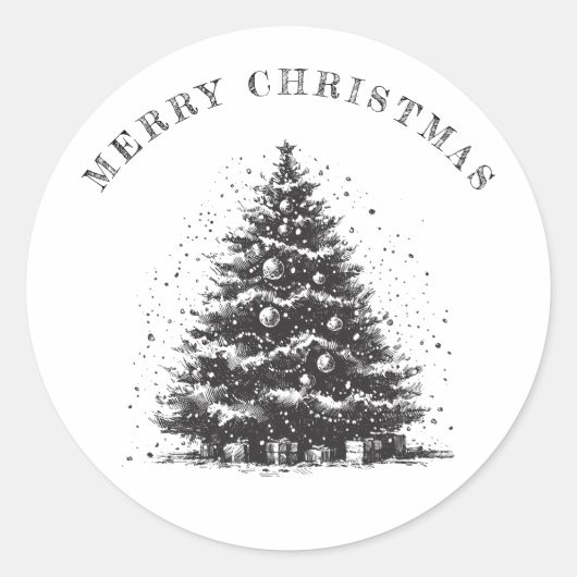Weihnachtsbaum Weihnachten Runder Aufkleber (Vorderseite)