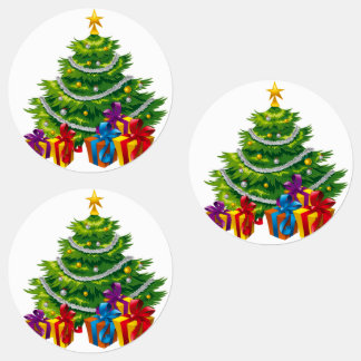 Weihnachtsbaum, Weihnachten, Urlaub Etiketten