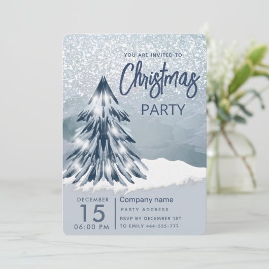 Weihnachtsbaum Weihnachten Weihnachten Party Einladung (Stehend Vorderseite)