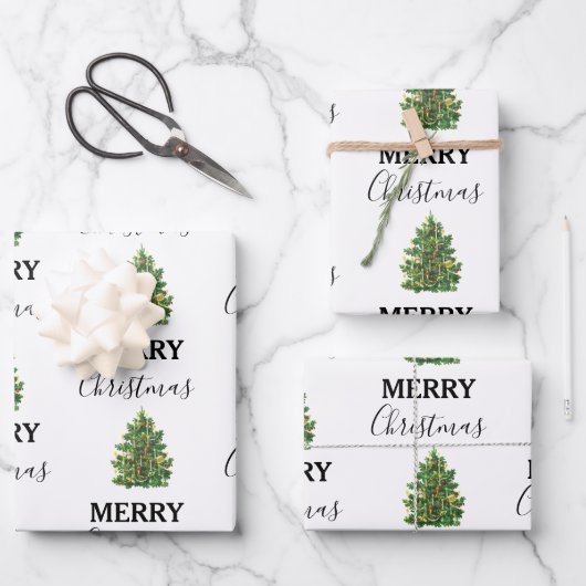 Weihnachtsbaum Weihnachten Weihnachten Weihnachten Geschenkpapier Set (Vorderseite)