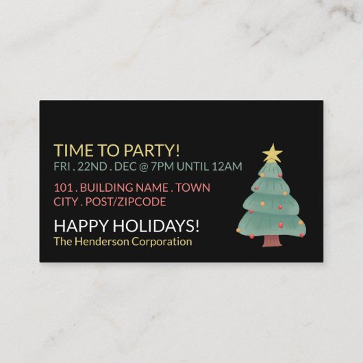 Weihnachtsbaum, Weihnachts-Party Begleitkarte (Rückseite)