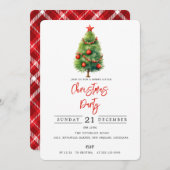 Weihnachtsbaum | Weihnachts-Party Einladung (Vorne/Hinten)